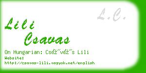 lili csavas business card